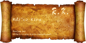 Rácz Kira névjegykártya